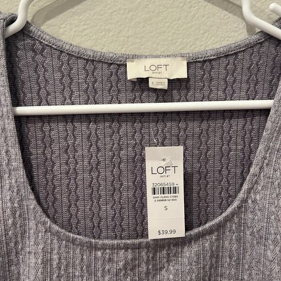 NWT LOFT Textured Longsleeve Scoop Neck Top | Size Small - Picture 3 of 7
